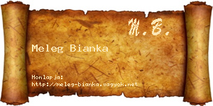 Meleg Bianka névjegykártya